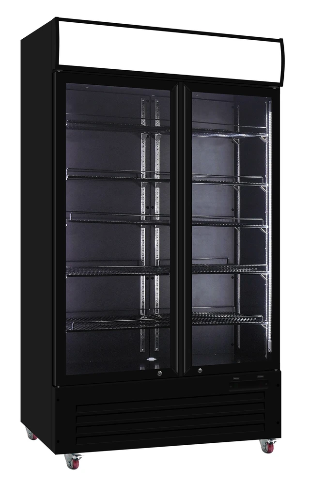 Dobbelt kjøleskap 900 Liter Med hengslede glassdører 