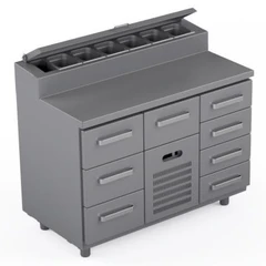 Garnityrkjølebenk 120 cm Med 8 x skuffer