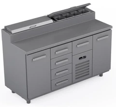 Garnityrkjølebenk 160 cm Med 5 x skuffer og 2 x dører