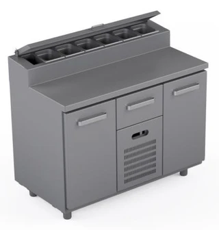 Garnityrkjølebenk 120 cm Med 1 x skuffe og 2 x dører 