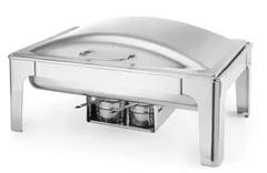 Chafing dish med hengslet lokk, matt 1/1 GN