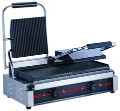 Pressgrill&#160;dobbel Rillet topp og bunn