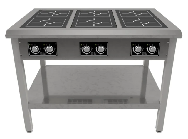 Koketopp induksjon, PIN 6 firkantede soner 