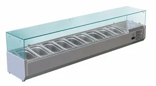 Garnityrkjøler med glassoverbygg 200 cm 1/3GN x9