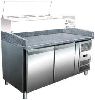 Pizzakjølebenk med 2 dører For brett og rister på 60x40 cm