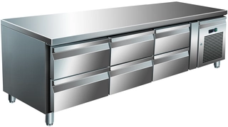 Grillkjølebenk, 6 skuffer 179,5x70x65 cm