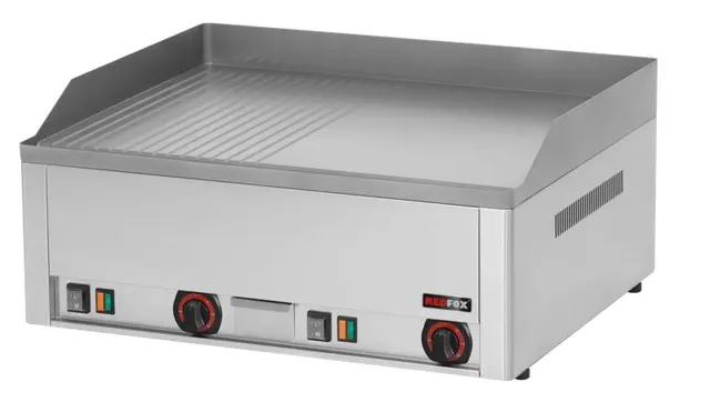 Flatgrill 1/2 rillet+1/2 glatt Støpejern, 2 stekesoner 