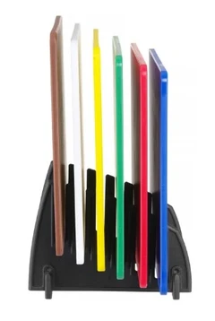 Skjærebrett, 6 stk inkl stativ 450x300x10 mm HACCP 