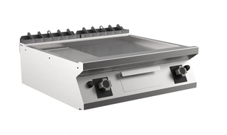 Gassflatgrill, 1/3 Rillet Støpejern, 2 stekesoner