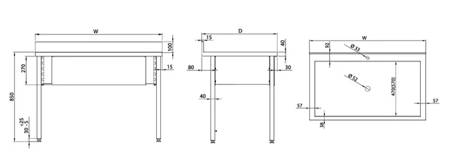 Rustfri stor kum BxDxH: 80x70x85cm 