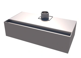 Damphette vegg med viftemotor Dybde 90 cm