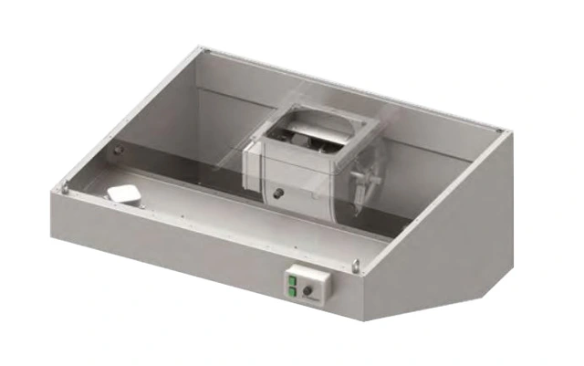 Damphette vegg; skrå med viftemotor LxDxH: 260x90x45cm 