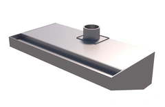 Damphette vegg; skr&#229; med viftemotor LxDxH: 220x90x45cm