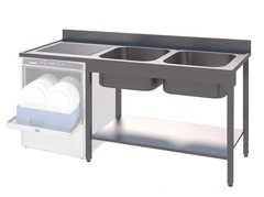 Oppvaskbenk, to kummer høyre BxDxH: 180x70x90cm