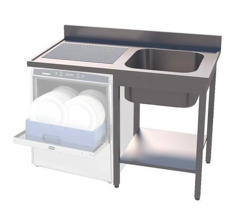 Oppvaskbenk, en kum høyre 70 cm dybde