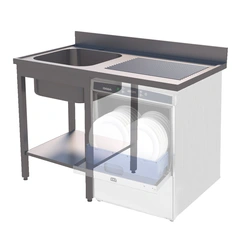 Oppvaskbenk, en kum venstre BxDxH: 120x70x90cm