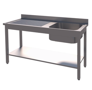 Rustfri benk, en kum høyre 70 cm dybde