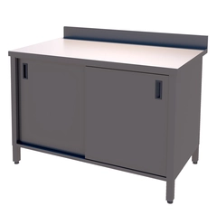 Rustfritt skap, to skyvedører BxDxH: 140x70x85cm