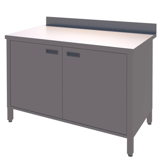 Rustfritt skap, hengslede dører BxDxH: 120x70x85cm 