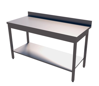 Rustfri benk, en underhylle 70 cm dybde