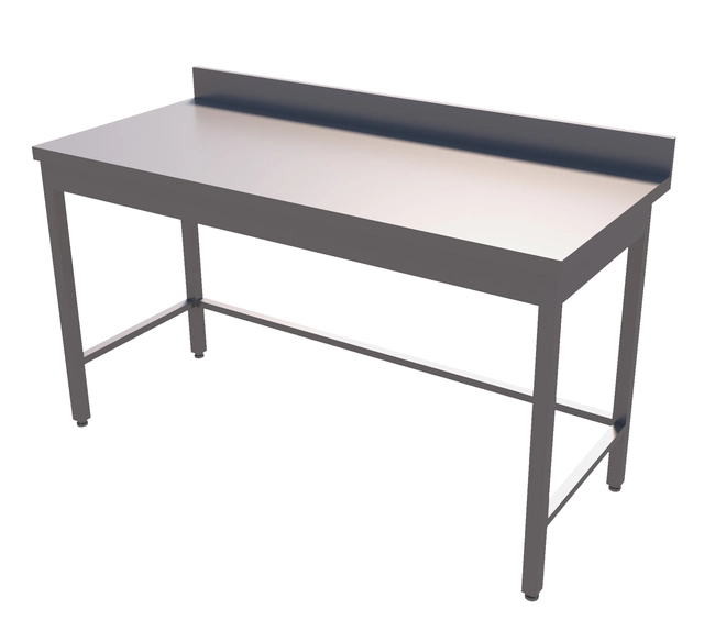 Rustfri benk med oppkant uten underhylle BxDxH: 180x70x85cm 