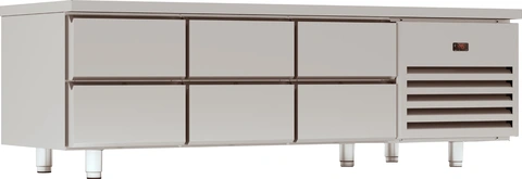 Grillfrysebenk 6 skuffer LxDxH: 200x70x60cm