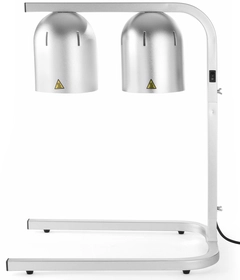 Varmelampe med 2 infrar&#248;de lamper S&#248;lv