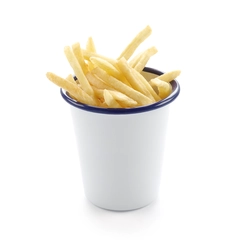 Beger/krus, emaljert med bl&#229; kant 4 dl