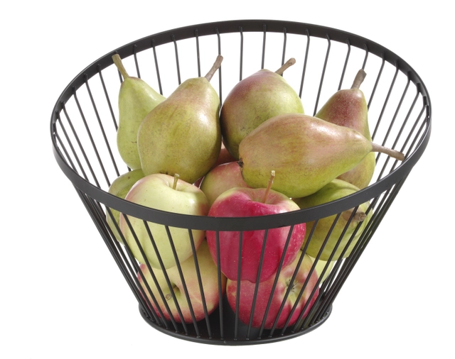 Fruktkurv vinklet rund, svart Stor 