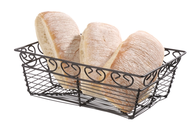 Trådkurv Deco rektangulær, svart 