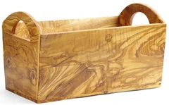 Serveringsboks, oliventre 24,5x19,8x19,4 cm