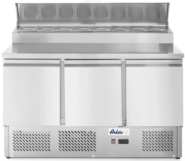 Saladette med 3 dørs 8x1/6 GN, 136,5 cm 