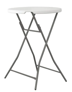 Sammenleggbart bord, hvitt &#216; 80x110 cm