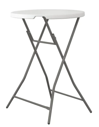 Sammenleggbart bord, hvitt Ø 80x110 cm